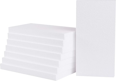 CRAFT MAGIC 10pcs Craft Foam Block   8x4x1inch   Rectangle Polystyrene Foam   Thermocol   Styrofoam   for Art Sculpting   Flower Arrangements   Modeling   DIY Arts and Crafts   School Office Home