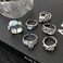 925 Sterling Silver Ladies Irregular Crystal Onyx Open Ring, Specification:J2981