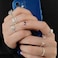925 Sterling Silver Ladies Irregular Crystal Onyx Open Ring, Specification:J2981