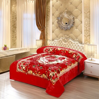 STARLIFE 2 Ply Raschel Premium Quality Blanket 220CM &times; 240CM 11 LBS, 100% SPUN YARN Virgin Polyester Materials, SL-BL5512