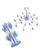 Excefore Foldable Laundry Clip Hangers - 2 Pack with 20 Sturdy Clips for Socks, Lingerie &amp; Clothes - Drip Drying Plastic Hangers in Blue