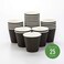 Restaurantware RWA0302B-25 8 Ounces Wide Black Disposable Ripple Wall Coffee And Tea Cup 25 Count, Paper