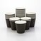 Restaurantware RWA0302B-25 8 Ounces Wide Black Disposable Ripple Wall Coffee And Tea Cup 25 Count, Paper