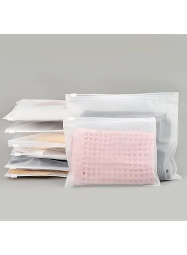 LMWNFEU Clothes Packaging Bags for Shipping,25 Pcs Frosted Zipper Plastic Bags for Clothing, Resealable Apparel Zip Bags for T-Shirt, Shirt, Document with Vent Holes 23x30cm