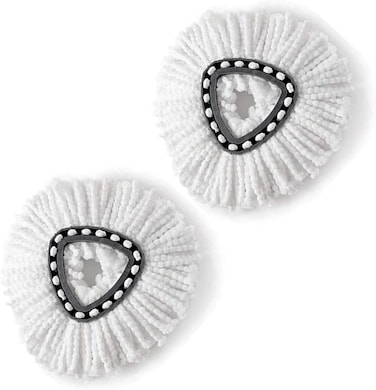 Zalcoon Spin Mop Heads Replacement - Compatible With Vileda Mop, Vileda Mop Heads Replacements, Easy Wring Spin Mop Replace Head For Floor Cleaning, Triangle Shape (2-Pack, White)
