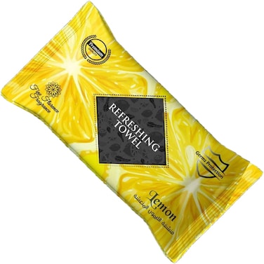 Zalcoon Refreshing Towel Wipes, Cotton Refreshment White Towels (50 Packs, 22X22cm) Mildly Scented Pre-Moistened Towels To Use Hot Or Cold - Lemon Scent