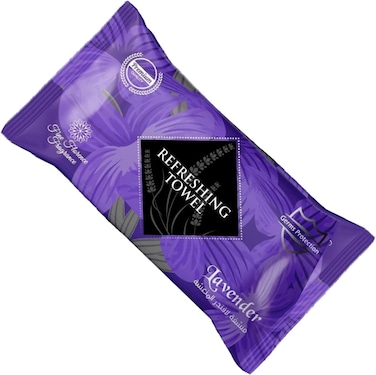 مناديل مبللة منعشة من زالكون، مناشف قطنية بيضاء منعشة (50 قطعة، 22 × 22 سم) مناشف معطرة بشكل معتدل ومرطبة مسبقا للاستخدام الساخن او البارد - برائحة اللافندر