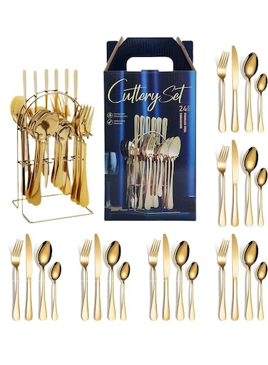 24-Piece Gold Silverware Set
