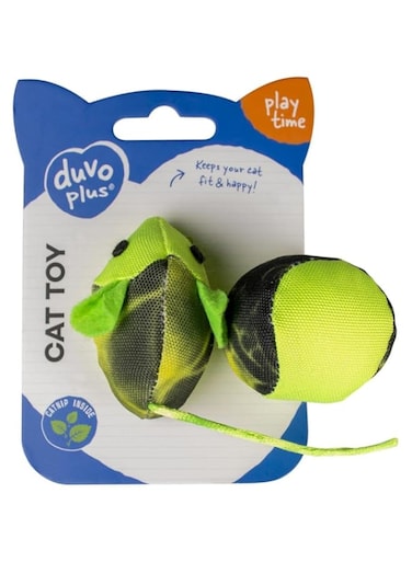 duvoplus Duvo Mouse &amp; Ball 2Pc Green - 16 x 3.8 x 4cm