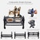 Elevated dog bowl stand with 3 Height adjustments, 2 Stainless steel food bowls, Carrying handle, and Anti-slip pads, Pet feeding station for cats &amp; small dogs, Easy to clean, 36 cm (Black)