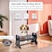 Elevated dog bowl stand with 3 Height adjustments, 2 Stainless steel food bowls, Carrying handle, and Anti-slip pads, Pet feeding station for cats &amp; small dogs, Easy to clean, 36 cm (Black)
