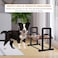 Wooden elevated pet feeder station with 3 height-adjustable, 2 Stainless steel bowls, Sturdy metal frame, and Anti-slip bottom, Pet food &amp; water bowl for Small-sized pets, Easy assembly, 42 cm (Black)