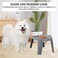 Raised dog bowl with Durable PP material, 2 Stainless steel food bowls, Non-slip bottom, and Detachable legs, Ergonomic pet feeding station for medium to large dogs, 51 cm (Grey)