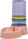 Pet water dispenser station, Automatic pet water dispenser with Transparent water tank, Gravity design, and Anti-slip bottom, Ideal for Cats &amp; Dogs, Easy to assemble, 42 cm (Pink)