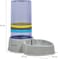 Pet water dispenser station, Automatic pet water dispenser with Transparent water tank, Gravity design, and Anti-slip bottom, Ideal for Cats &amp; Dogs, Easy to assemble, 42 cm (Grey)