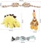 Dog chewing toys for Aggressive chewers, Durable calming odorless chew toys with Chicken, Dinosaur, and Chew ropes, Ideal for dental health and Interactive play for all dog breeds (4Pcs)