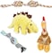Dog chewing toys for Aggressive chewers, Durable calming odorless chew toys with Chicken, Dinosaur, and Chew ropes, Ideal for dental health and Interactive play for all dog breeds (4Pcs)
