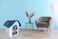 Dog house with Roof design, Ventilation holes, Lockable door, Elevated floor, and Weather-resistant material, Durable plastic pet shelter for small to medium dogs, Easy assembly, 66 cm (Blue)