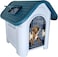 Dog house with Roof design, Ventilation holes, Lockable door, Elevated floor, and Weather-resistant material, Durable plastic pet shelter for small to medium dogs, Easy assembly, 66 cm (Blue)