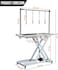 Electric Pet Grooming Table with Foot pedal, Power outlets &amp; USB, Tool Hook and Storage, 191 cm Dog grooming station with Electric motor, Non-slip &amp; Replaceable surface, Height adjustable (White)
