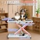 Electric Pet Grooming Table with Foot pedal, Power outlets &amp; USB, Tool Hook and Storage, 191 cm Dog grooming station with Electric motor, Non-slip &amp; Replaceable surface, Height adjustable (White)