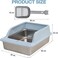 Stainless steel cat litter box for Indoor/Outdoor use, Durable Semi-enclosed cat toilet with High fence, Litter scoop, Non-stick, Grid design, and Detachable design, Easy to clean, 50 cm (Blue)