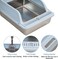 Stainless steel cat litter box for Indoor/Outdoor use, Durable Semi-enclosed cat toilet with High fence, Litter scoop, Non-stick, Grid design, and Detachable design, Easy to clean, 50 cm (Blue)