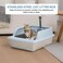 Stainless steel cat litter box for Indoor/Outdoor use, Durable Semi-enclosed cat toilet with High fence, Litter scoop, Non-stick, Grid design, and Detachable design, Easy to clean, 50 cm (Blue)