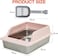 Stainless steel cat litter box for Indoor/Outdoor use, Durable Semi-enclosed cat toilet with High fence, Litter scoop, Non-stick, Grid design, and Detachable design, Easy to clean, 50 cm (Pink)