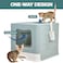 Cat Litter Box with Front Entry &amp; Top Exit, Transparent Door, Sand Filter Pedal, Litter Scoop, and Drawer Type, Foldable Cat Litter house box for Indoor Cats, Easy to Clean 60 cm (Green)