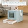 Cat Litter Box with Front Entry &amp; Top Exit, Transparent Door, Sand Filter Pedal, Litter Scoop, and Drawer Type, Foldable Cat Litter house box for Indoor Cats, Easy to Clean 60 cm (Green)