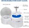2.5L Cat water fountain with Transparent water tank, Food bowls, Water pump, Filter element, and Adjustable water flows, USB-Powered pet drinking dispenser for indoor cats, 33 cm (White)