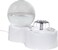 2.5L Cat water fountain with Transparent water tank, Food bowls, Water pump, Filter element, and Adjustable water flows, USB-Powered pet drinking dispenser for indoor cats, 33 cm (White)