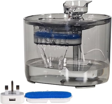 1.6L Automatic pet water fountain for cats and small dogs, USB-Powered Cat water fountain with Water level window, Filtration system, and Ultra quiet water fountain, Easy to clean, 16 cm (Green)