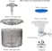 2.6L Pet water fountain, Automatic cat water fountain pet water dispenser with Adjustable water flows, Water level, Filtration system, and Ultra-quiet water pump, 21 cm (Grey)
