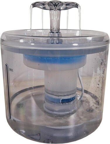 USB-Powered pet water fountain, Automatic cat and dog drinking dispenser with Adjustable water flow, Transparent water tank, Filtration system, and Ultra-quiet water pump 2.5L (22 cm)