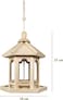 Wooden hanging feeder for attracting hummingbirds and small birds, Automatic seed dispenser with Transparent acrylic design and Hanging Rope, Weather-resistant 25 cm (Beige)