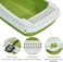 Semi-enclosed Cat litter box for Large-sized cats, Odor control plastic cat toilet with Litter scoop, Grid design, Lightweight, and Raised fence, Detachable for easy cleaning, 59 cm (Green)