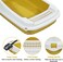 Semi-enclosed Cat litter box for Large-sized cats, Odor control plastic cat toilet with Litter scoop, Grid design, Lightweight, and Raised fence, Detachable for easy cleaning, 59 cm (Yellow)