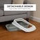 Semi-enclosed Cat litter box for Small-sized cats, Odor control plastic kitten toilet with Litter scoop, Grid design, Lightweight, and Raised fence, Detachable for easy cleaning, 37 cm (Grey)