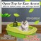 Anti-splash cat litter box with Enclosed design, Easy to clean, Durable plastic material and Removable, 56 cm Cat Litter Pan with Scoop, Portable, Large size, High fence, and All size cats (Green)