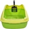 Anti-splash cat litter box with Enclosed design, Easy to clean, Durable plastic material and Removable, 56 cm Cat Litter Pan with Scoop, Portable, Large size, High fence, and All size cats (Green)