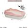 Anti-splash cat litter box with Enclosed design, Easy to clean, Durable plastic material and Removable, 56 cm Cat Litter Pan with Scoop, Portable, Large size, High fence, and All size cats (Pink)