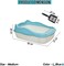 Anti-splash cat litter box with Enclosed design, Easy to clean, Durable plastic material and Removable, 47 cm Cat Litter Pan with Scoop, Portable, High fence, and Small to Medium size cats (Blue)