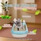 Anti-splash cat litter box with Enclosed design, Easy to clean, Durable plastic material and Removable, 47 cm Cat Litter Pan with Scoop, Portable, High fence, and Small to Medium size cats (Blue)