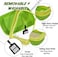 Anti-splash cat litter box with Enclosed design, Easy to clean, Durable plastic material and Removable, 47 cm Cat Litter Pan with Scoop, Portable, High fence, and Small to Medium size cats (Green)