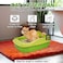 Anti-splash cat litter box with Enclosed design, Easy to clean, Durable plastic material and Removable, 47 cm Cat Litter Pan with Scoop, Portable, High fence, and Small to Medium size cats (Green)