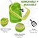 Anti-splash cat litter box with Enclosed design, Easy to clean, Durable plastic material and Removable, 38 cm Cat Litter Pan with Scoop, Portable, High fence, and ideal for small cats (Green)