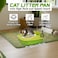 Anti-splash cat litter box with Enclosed design, Easy to clean, Durable plastic material and Removable, 38 cm Cat Litter Pan with Scoop, Portable, High fence, and ideal for small cats (Green)