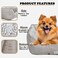 Dog Bed with Warm Fleece, Non-slip, Machine Washable, Idea for Small to Medium pets, 60 cm Pet furniture with Raised rim, Calming pet sofa, Sleeping bed, Breathable and Orthopedic Dog sofa (Beige)